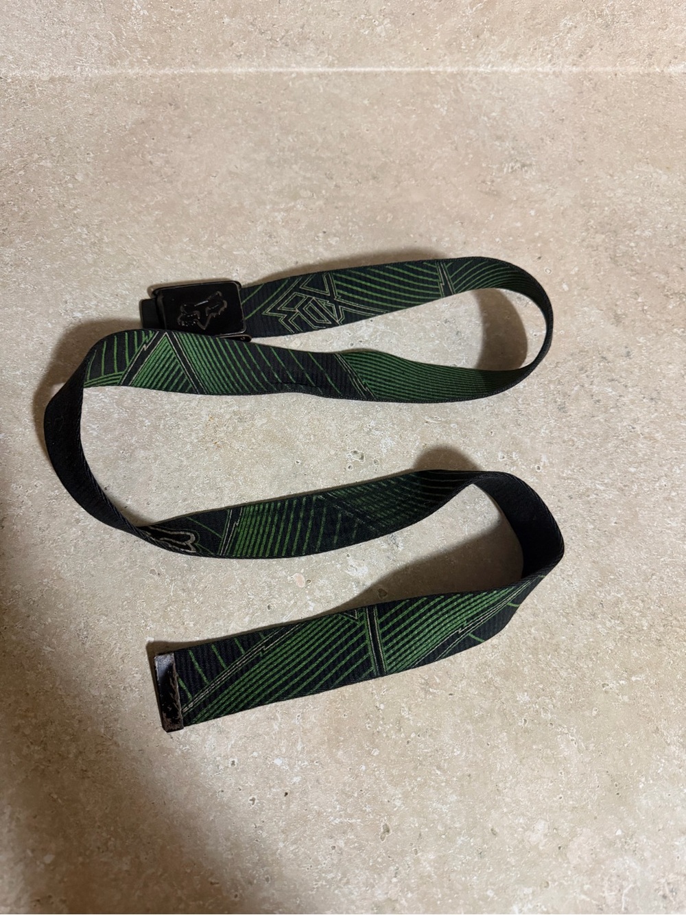 Fox Green and Black Geometric Webbing Men's Belt